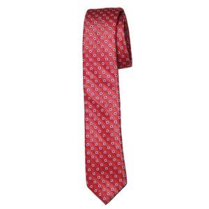 Original Penguin Skinny Tie Silk Cotton Red Blue White Men's